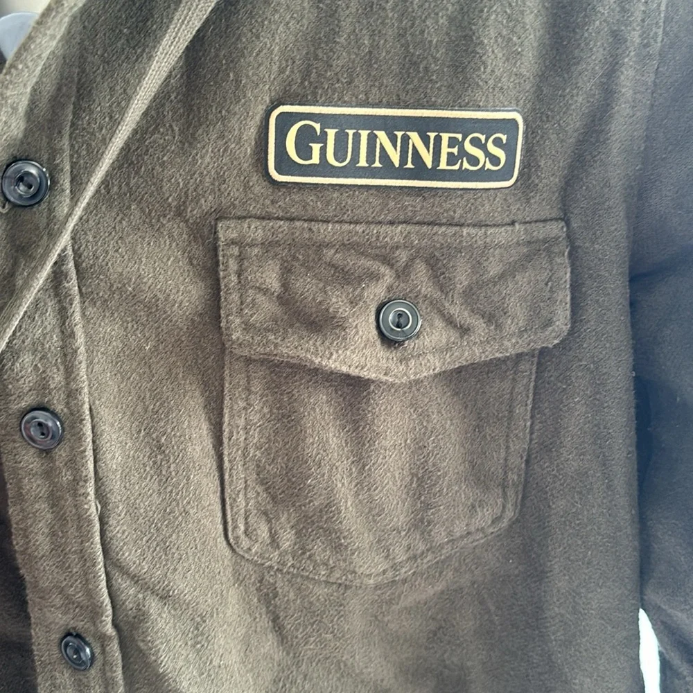 Sportiqe button down hoodie w/ Guinness logo - Picture 2 of 3